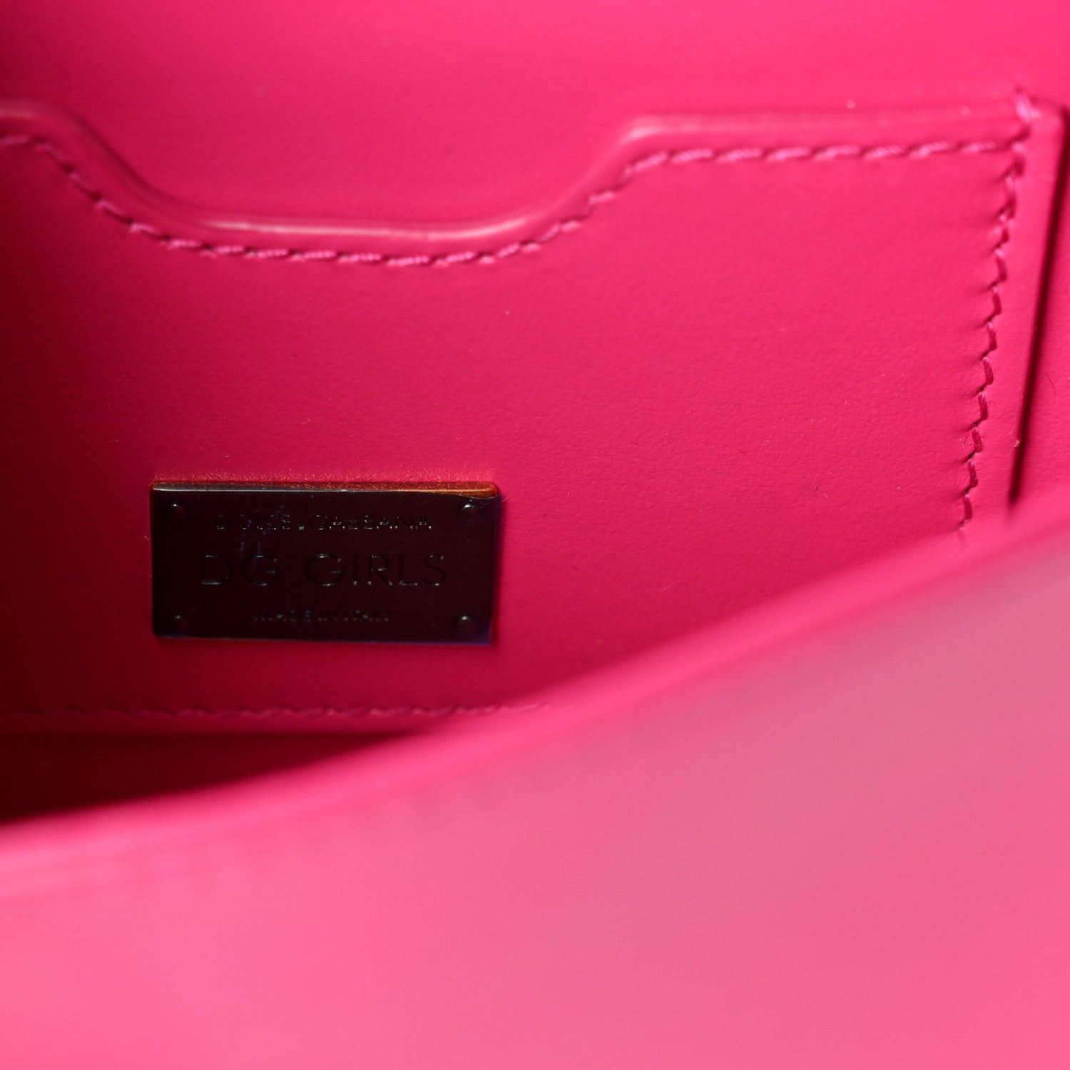 Dolce & Gabbana DOLCE GABBANA Calfskin DG Girls Phone Shoulder Bag Hot Pink 6 of 9