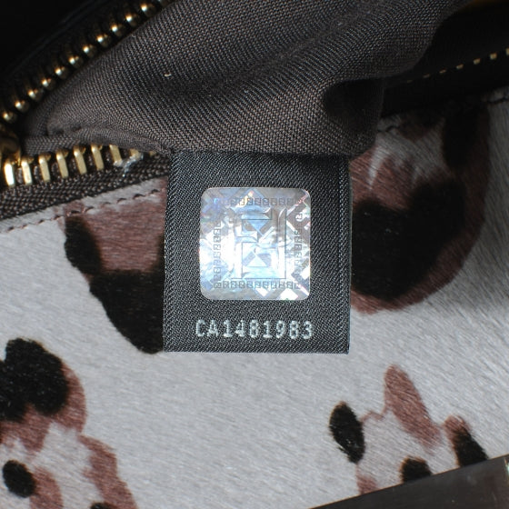 Fendi Flannel Large Peekaboo Iconic Satchel Grey 7 of 9