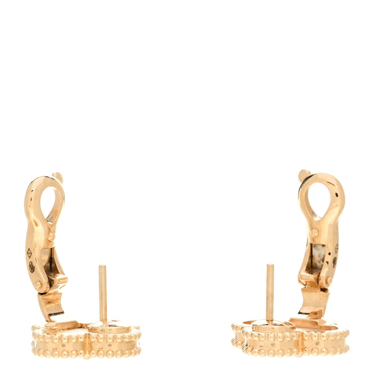 18K Yellow Gold Mother of Pearl Vintage Alhambra Earrings