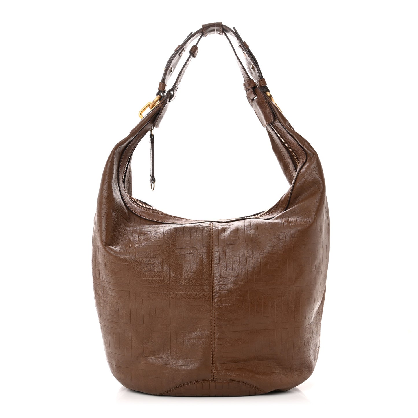 Calfskin Embossed Hobo Brown