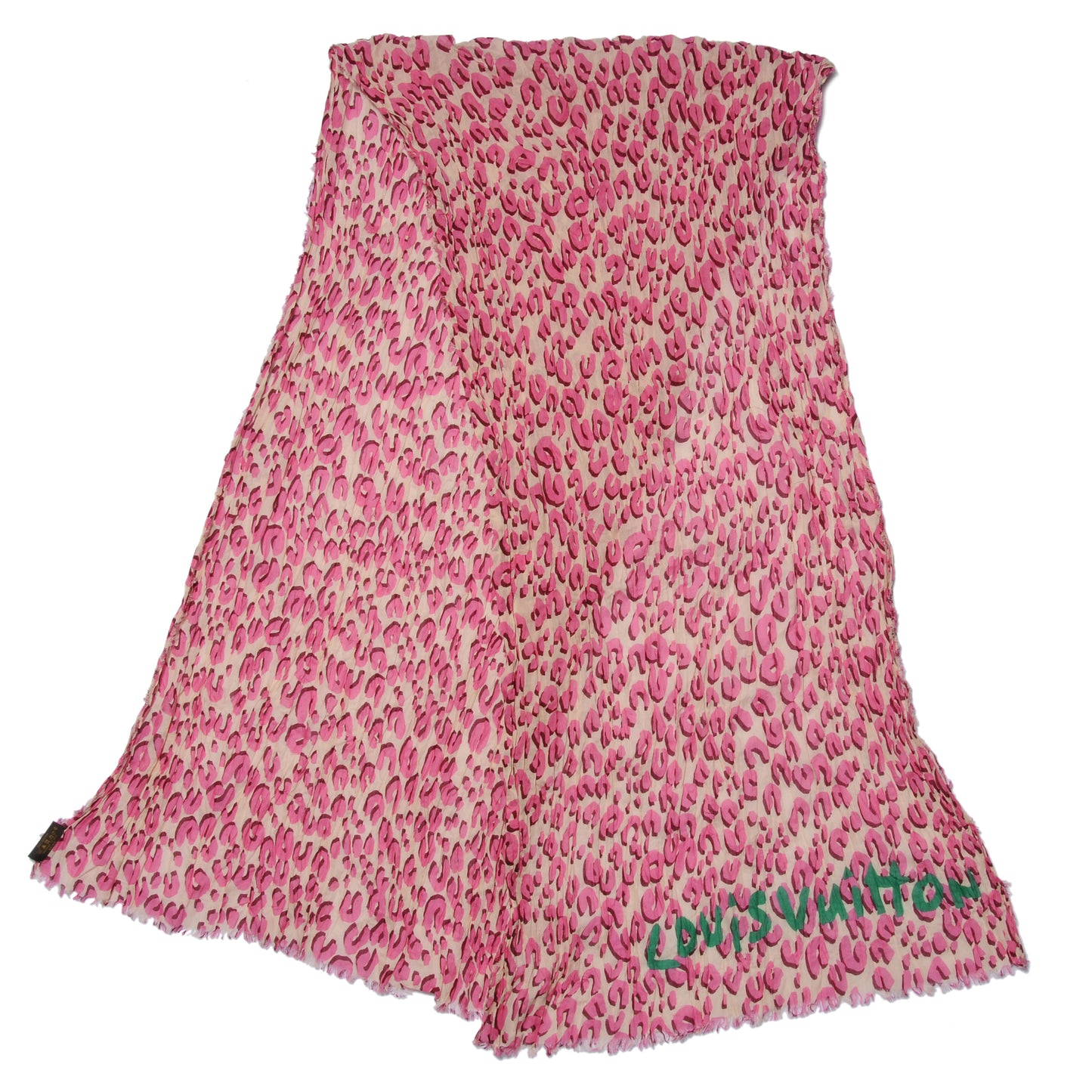 Cotton Leopard Pareo Blanc Corail