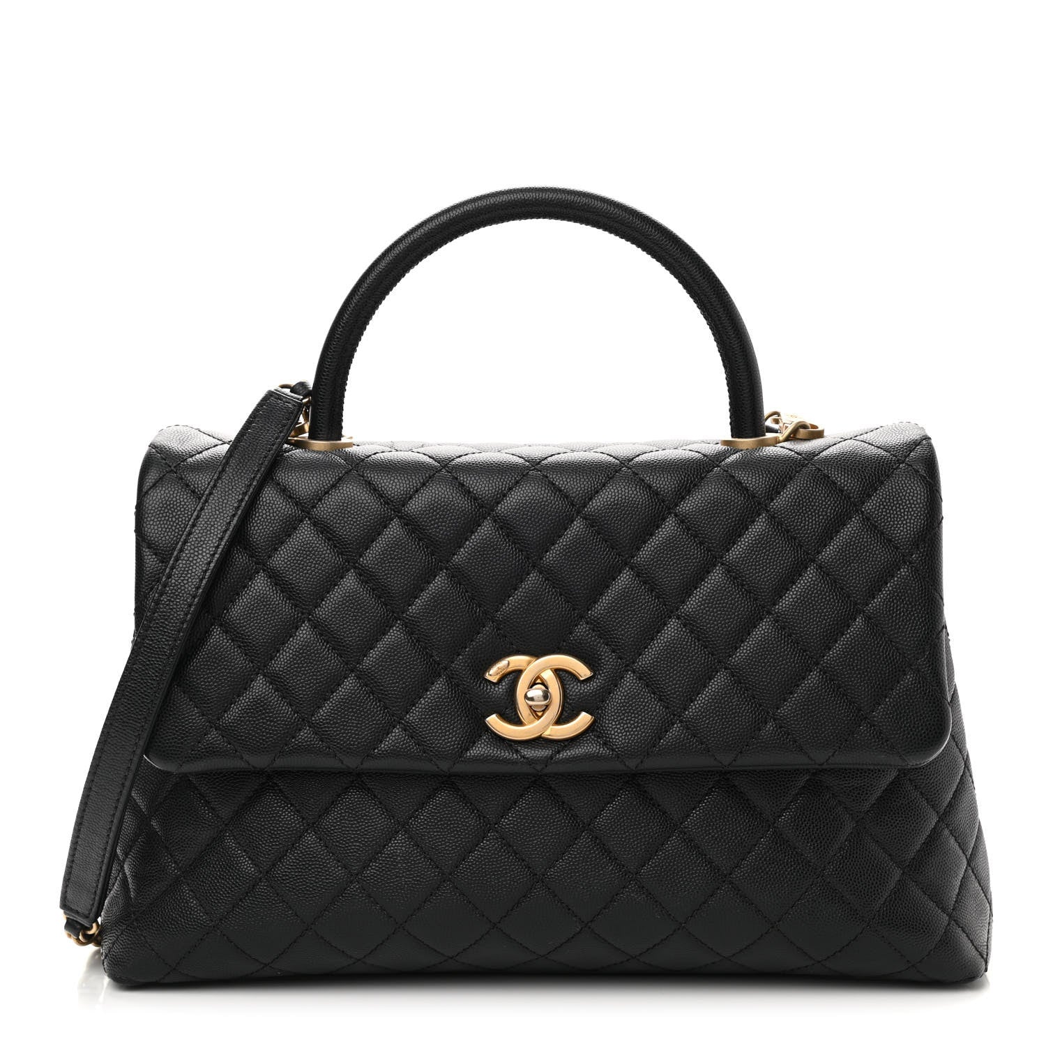 Chanel Caviar Quilted Medium Coco Handle Flap Black 1 of 10