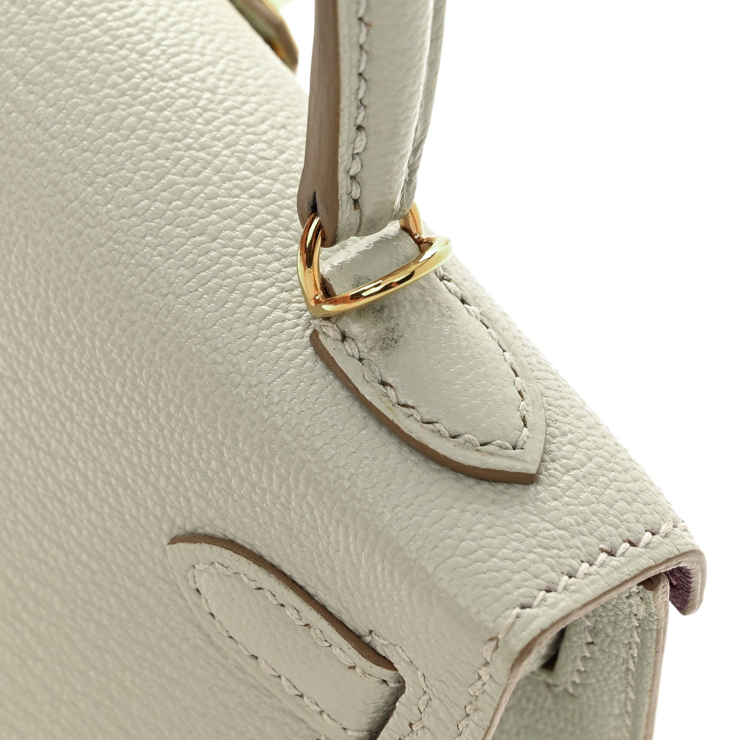 Hermes Chevre Mysore Horseshoe Mini Kelly Sellier 20 Gris Perle Anemone 12 of 12