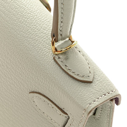 Hermes Chevre Mysore Horseshoe Mini Kelly Sellier 20 Gris Perle Anemone 12 of 12