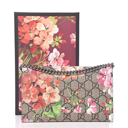 Gucci GG Supreme Monogram Blooms Chain Wallet Beige Multicolor Dry Rose 10 of 10