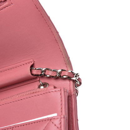 Chanel Lambskin Quilted Wallet On Chain WOC Pink 11 of 15