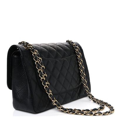 Chanel Caviar Quilted Jumbo Double Flap Black 3 of 11