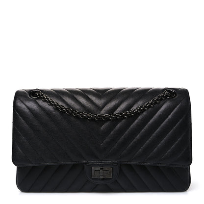 Chanel Sheepskin Chevron Quilted 2.55 Reissue 226 Flap So Black 1 of 10