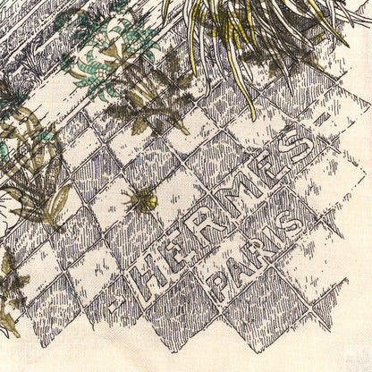 Hermes Cashmere Silk Le Jardin De Leila Au Bloc Shawl 140 2 of 4