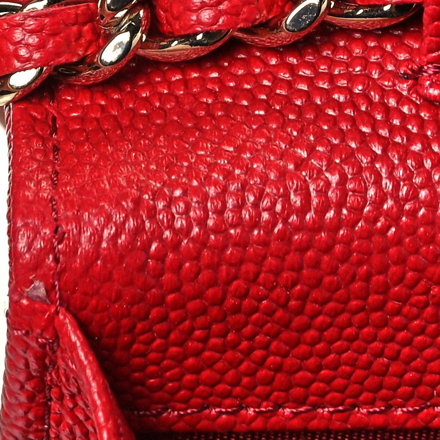 Caviar Quilted Vintage Mademoiselle Wallet On Chain WOC Red