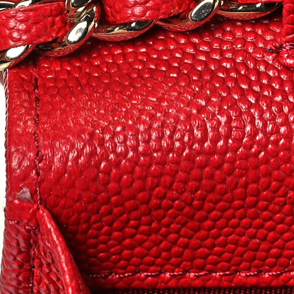 Chanel Caviar Quilted Vintage Mademoiselle Wallet On Chain WOC Red 10 of 10