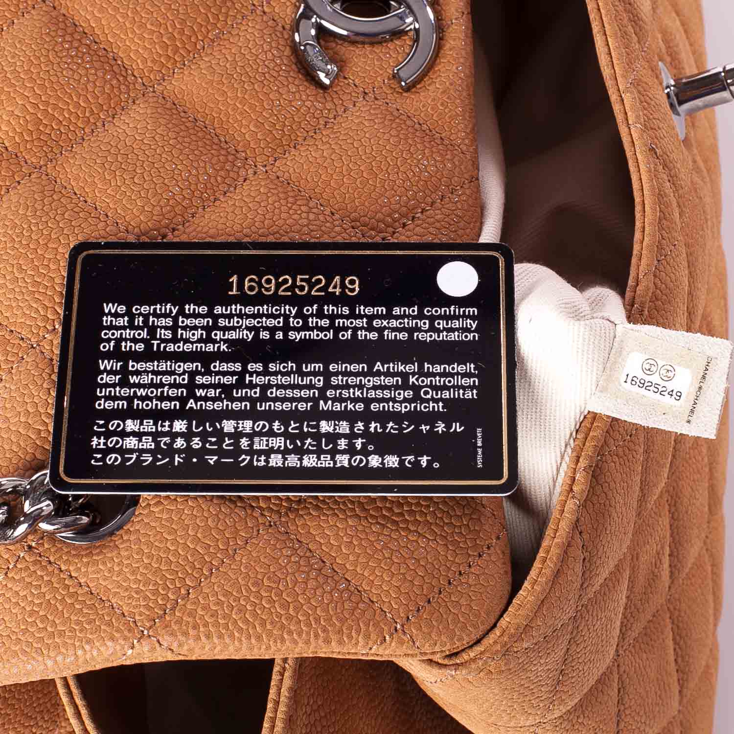 Chanel Iridescent Caviar Medium Lady Pearly Flap Beige 9 of 10