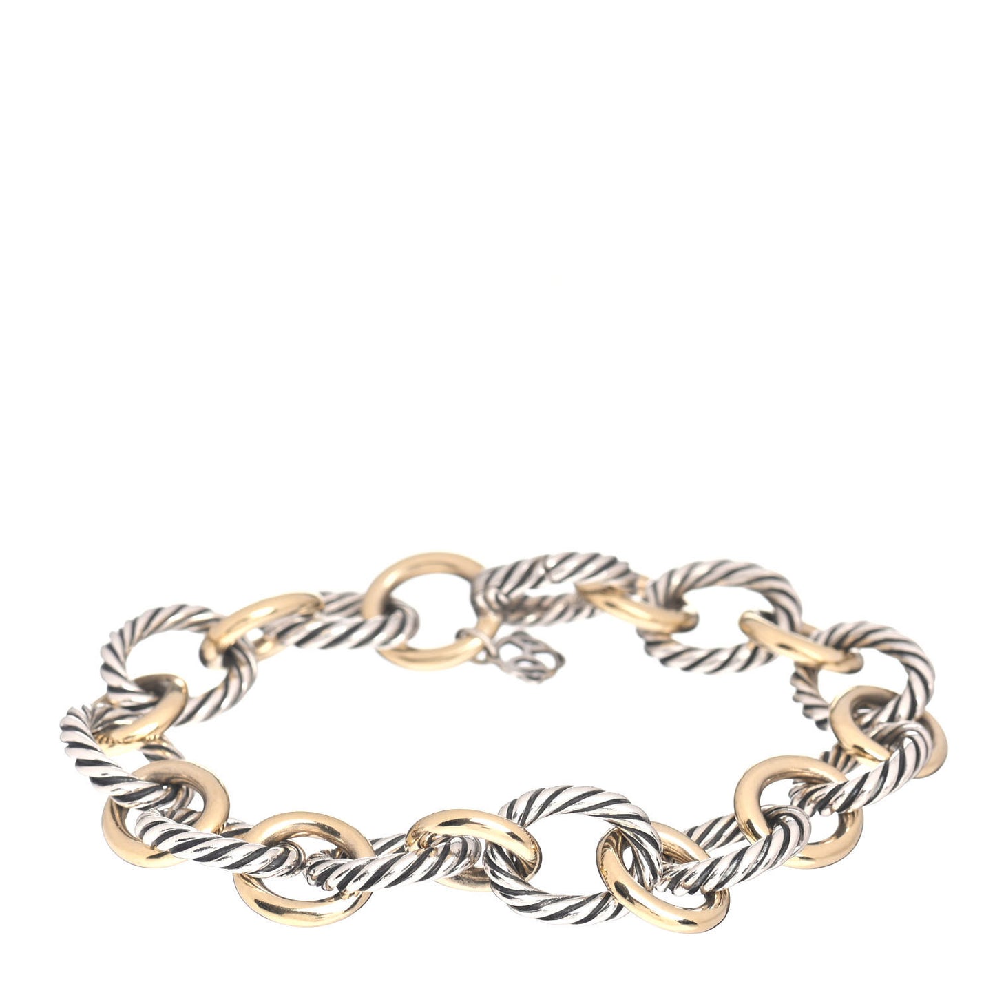 Sterling Silver 18K Yellow Gold 12mm Large Oval Link Bracelet
