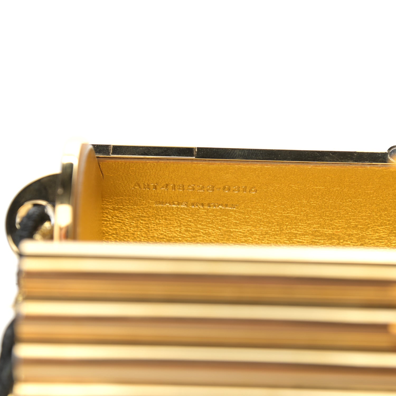 Saint Laurent Ribbed Plexiglass Lambskin Fringe Monogram Opium Box Bag Gold 7 of 10