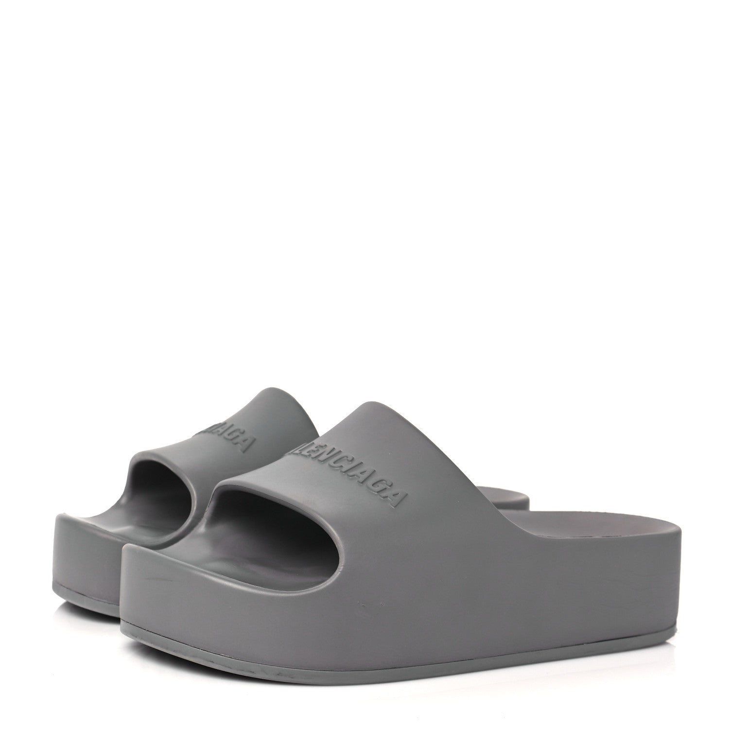 Balenciaga Rubber Womens Chunky Slide Sandals 38 Dark Grey 3 of 7