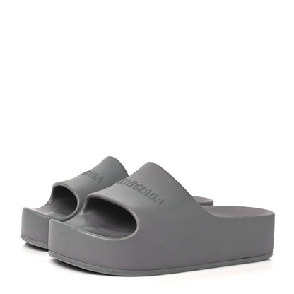 Balenciaga Rubber Womens Chunky Slide Sandals 38 Dark Grey 3 of 7