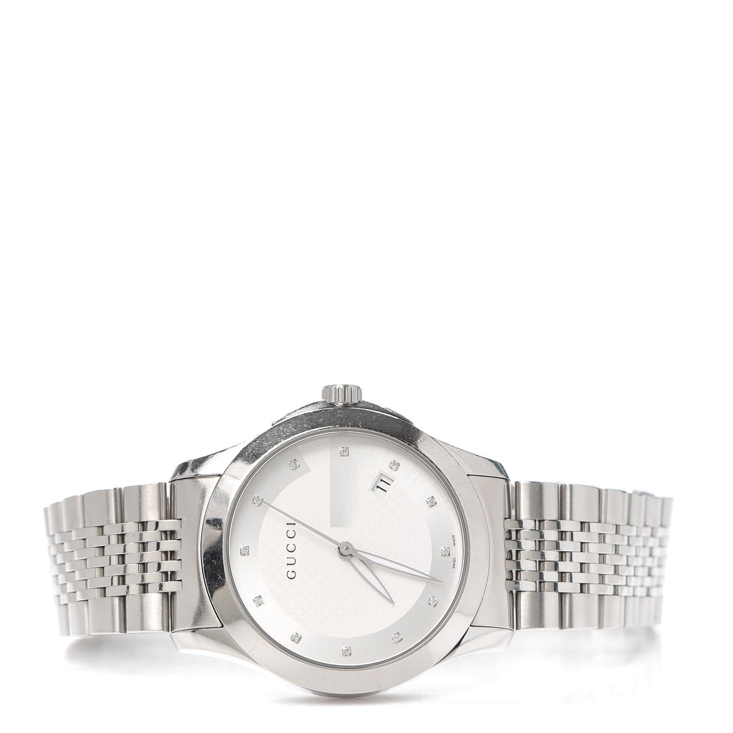 Gucci Stainless Steel Diamond 38mm G-Timeless Quartz Watch 2 of 6