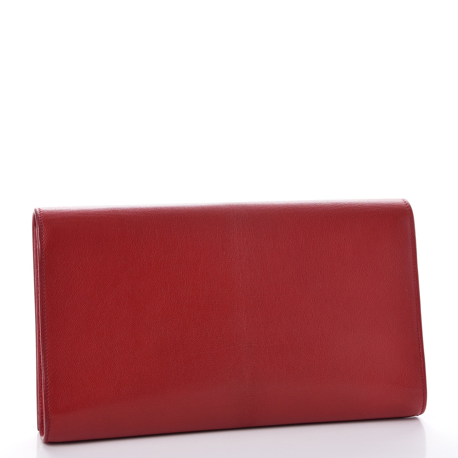 Saint Laurent Goatskin Monogram Large Belle De Jour Clutch Red 3 of 10
