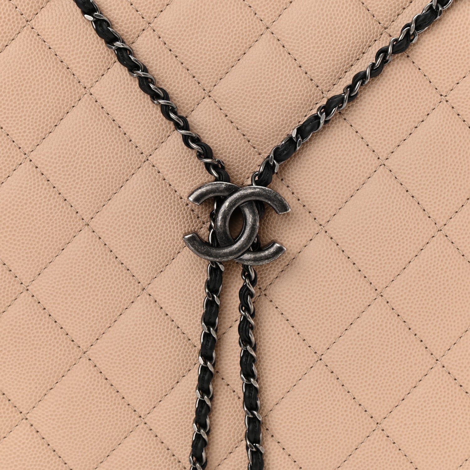 Chanel Caviar Quilted Medium CC Bucket Bag Beige 8 of 10