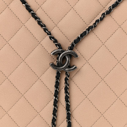 Chanel Caviar Quilted Medium CC Bucket Bag Beige 8 of 10