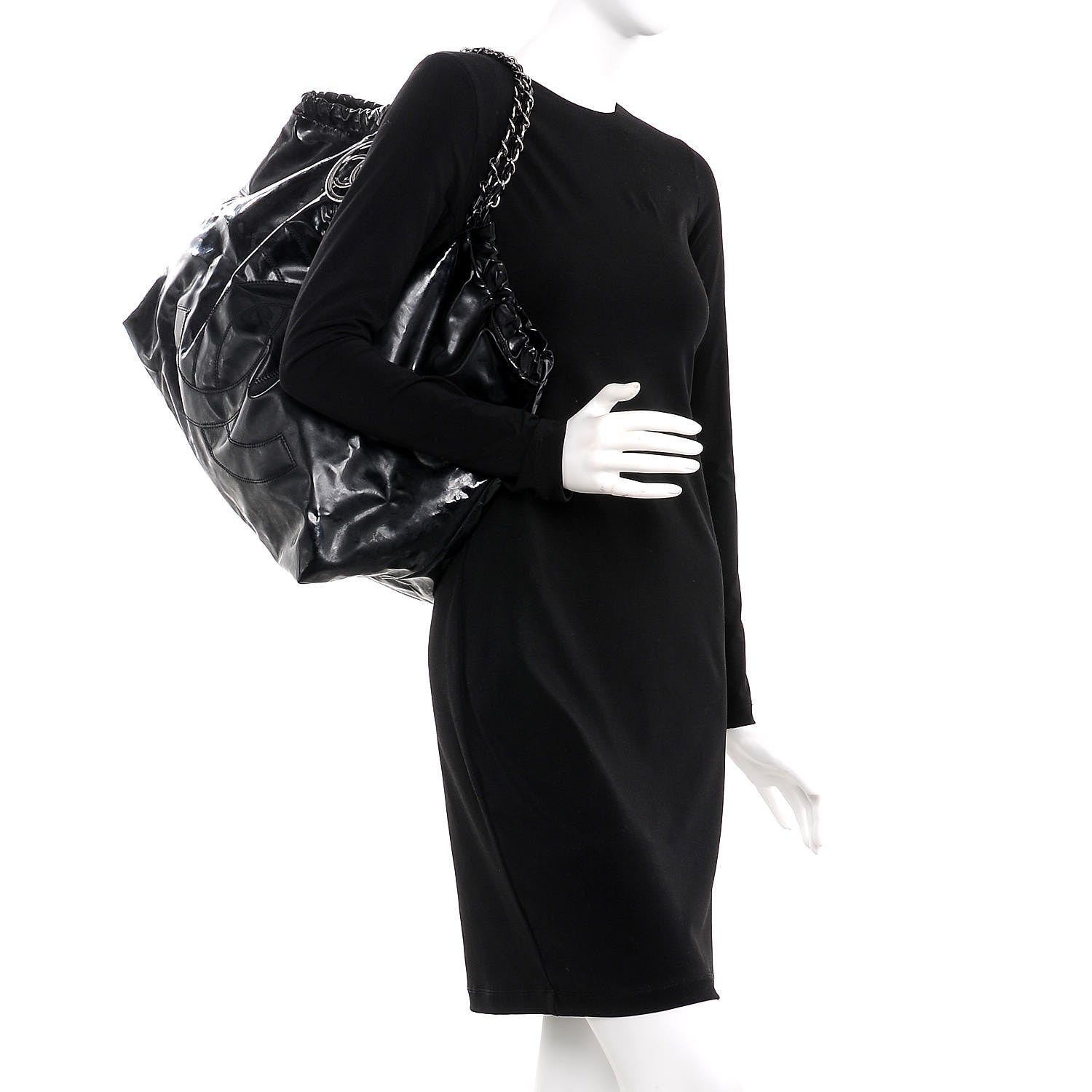 Chanel Vinyl XL Coco Cabas Black 2 of 8