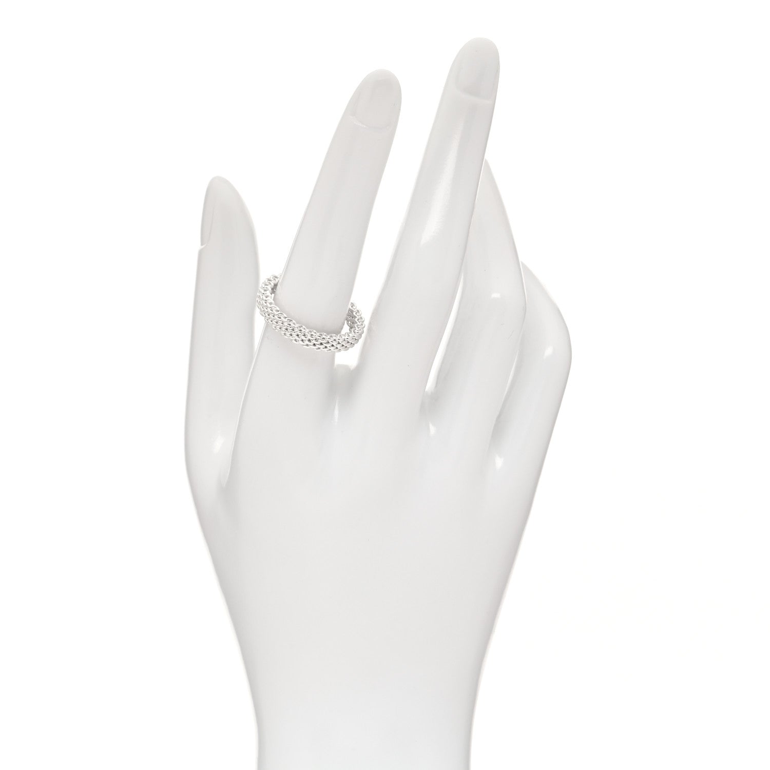Tiffany Sterling Silver Narrow Mesh Somerset Ring 57 8 2 of 4