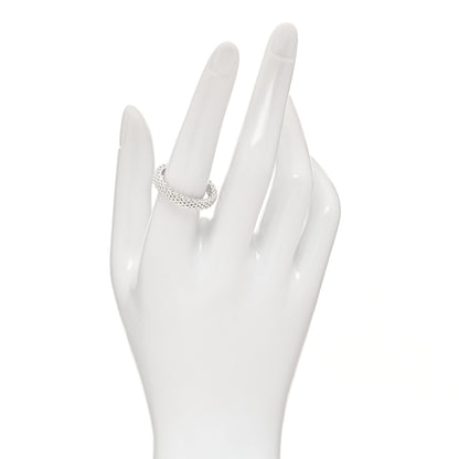 Tiffany Sterling Silver Narrow Mesh Somerset Ring 57 8 2 of 4