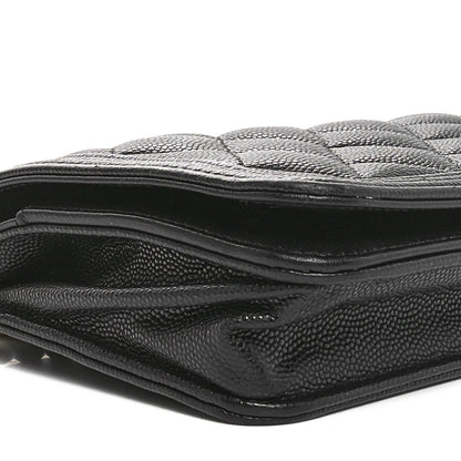 Chanel Caviar Quilted Boy Wallet On Chain WOC Black 9 of 11