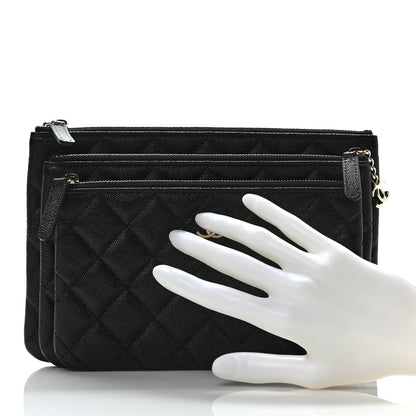 Chanel Caviar Trio Cosmetic Case Black 2 of 8
