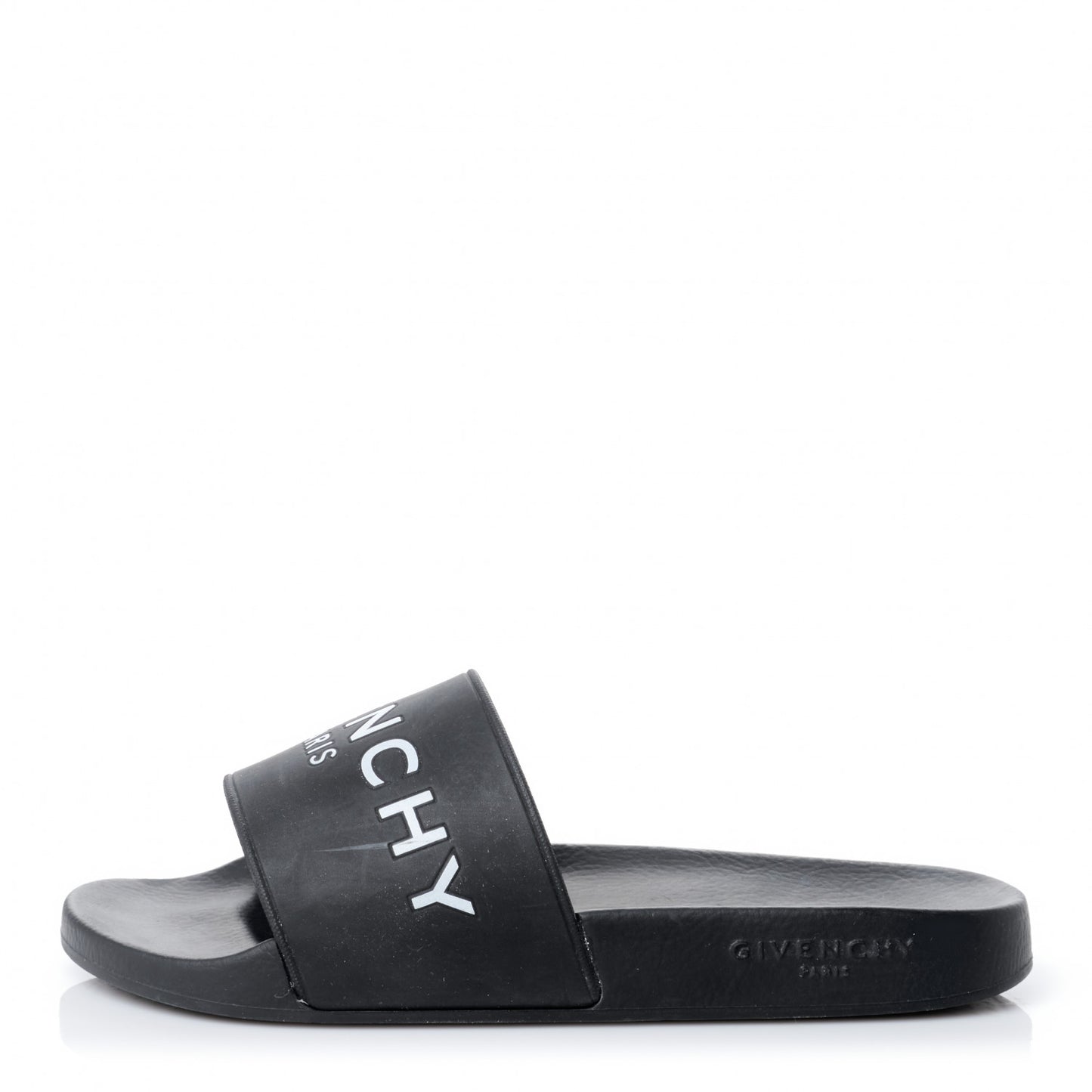 Rubber Logo Pool Slide Sandals 37 Black
