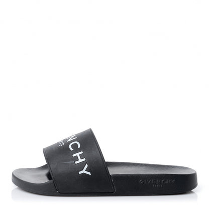 Givenchy Rubber Logo Pool Slide Sandals 37 Black 1 of 9