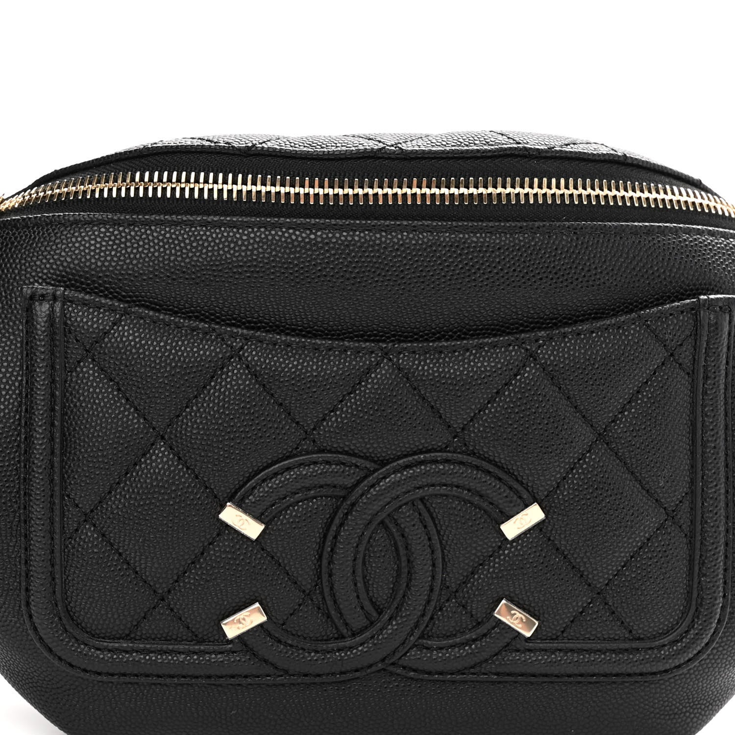 Chanel Caviar Quilted Filigree Waist Bag Black 8 of 10