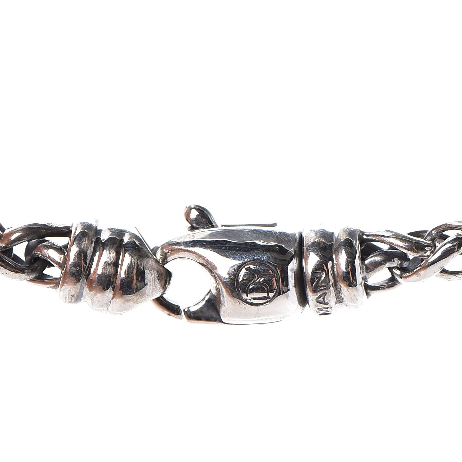 David Yurman Sterling Silver 18K Yellow Gold Smoky Quartz Diamond 14mm Albion Enhancer Wheat Chain Necklace 6 of 7
