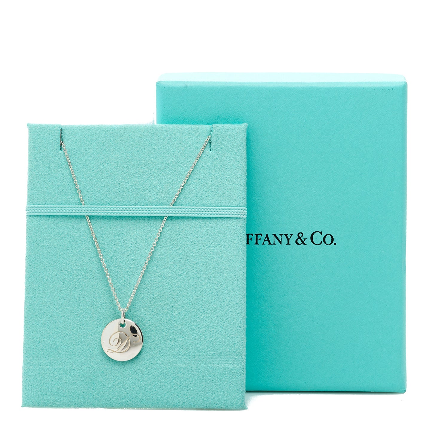 Sterling Silver Letter D Disc Pendant Necklace
