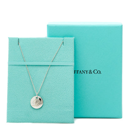 Tiffany Sterling Silver Letter D Disc Pendant Necklace 7 of 7