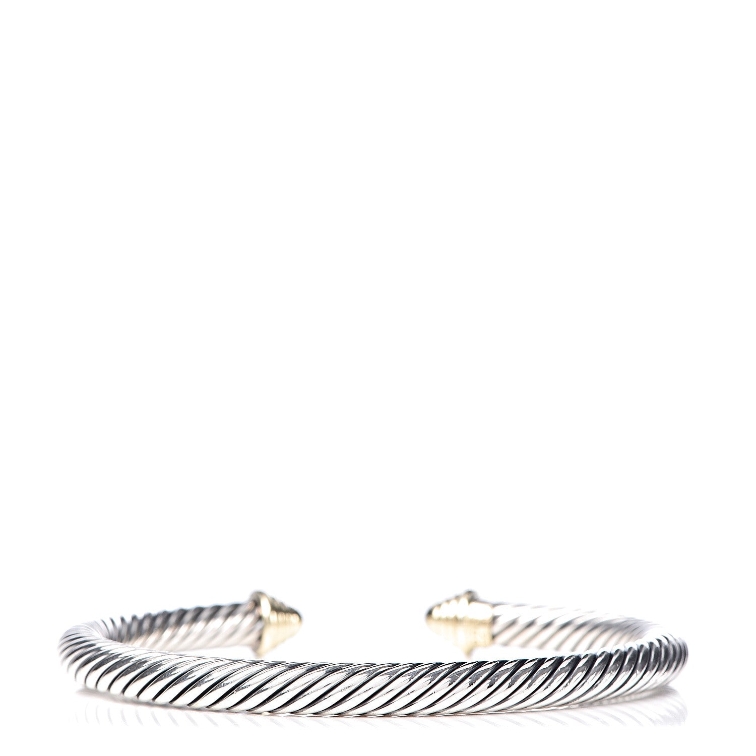 David Yurman Sterling Silver 14K Yellow Gold 5mm Cable Classics Bracelet 3 of 4