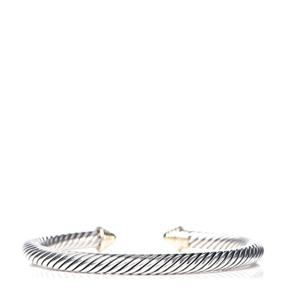 David Yurman Sterling Silver 14K Yellow Gold 5mm Cable Classics Bracelet 3 of 4