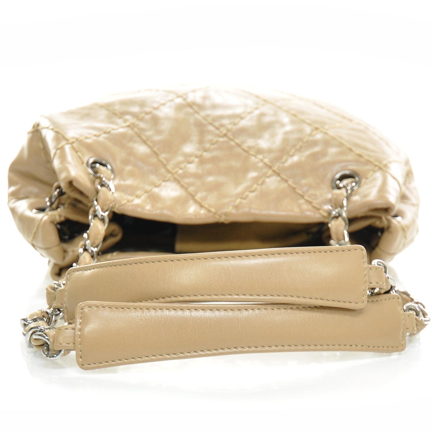 Lambskin Expandable Tote Beige