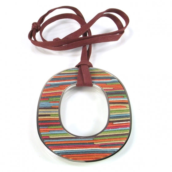 Hermes Palladium Vibrato Leather Necklace 1 of 3