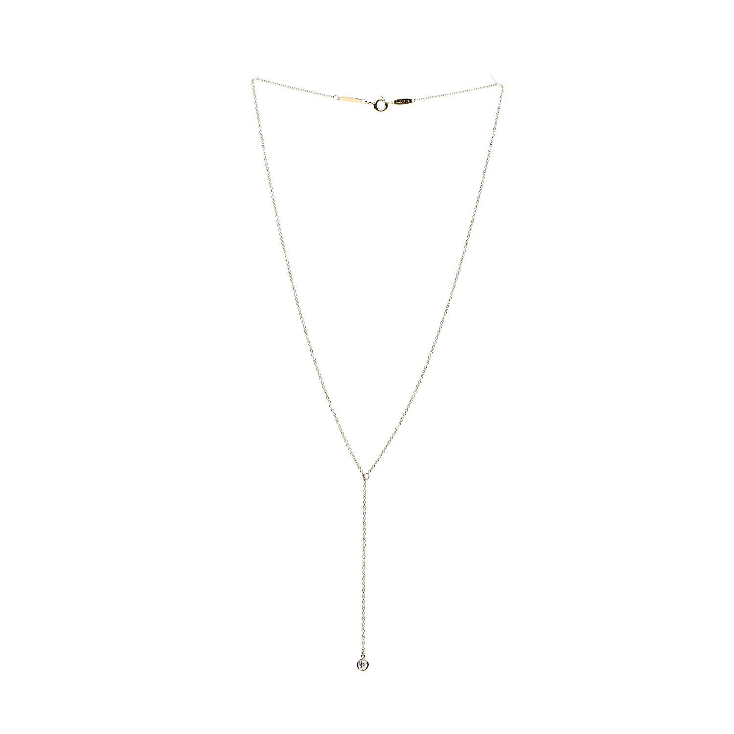 Tiffany 18K Yellow Gold Diamond .17ct Elsa Peretti Diamonds by the Yard Lariat Necklace 2 of 7