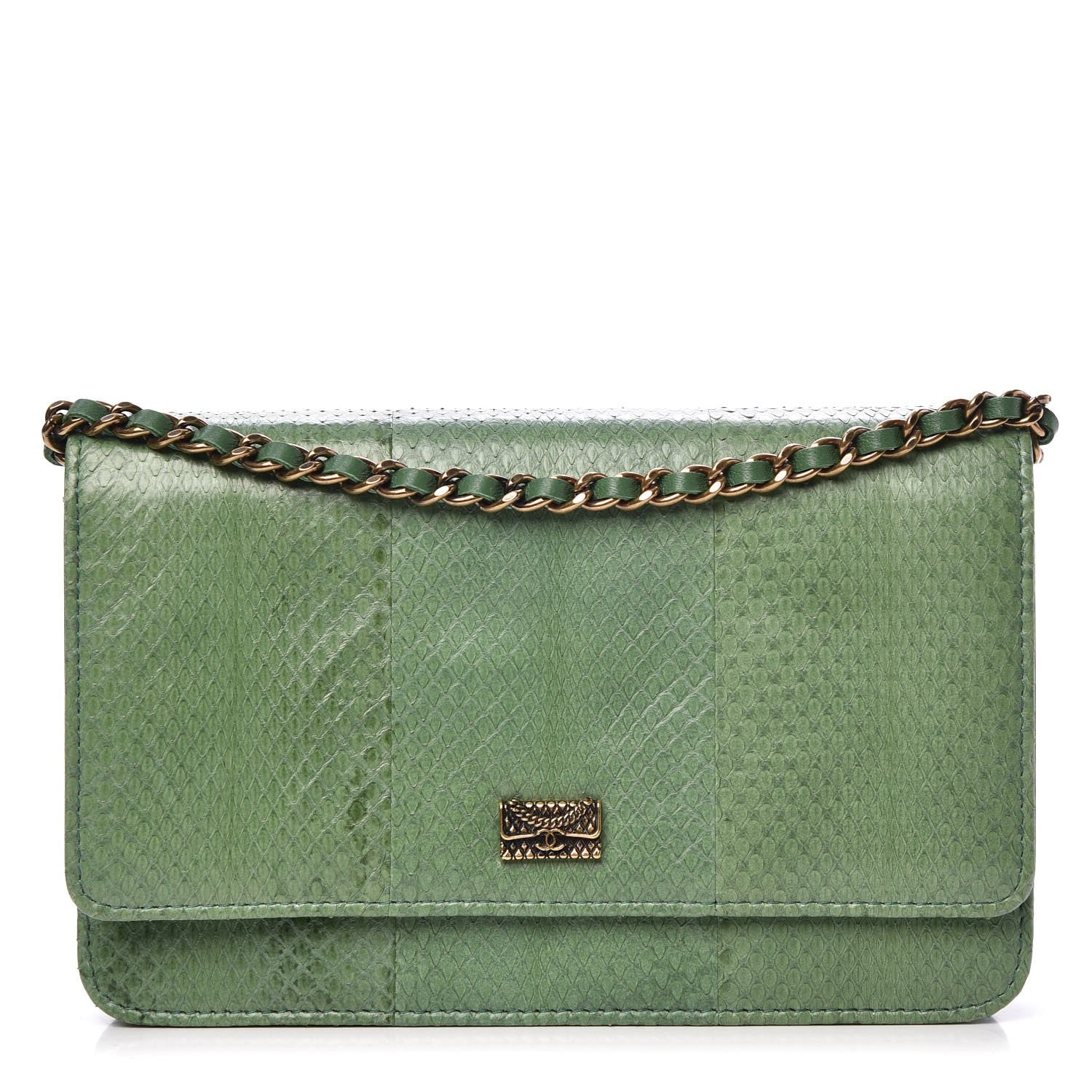 Chanel Python Wallet on Chain WOC Green 1 of 10
