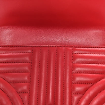 Prada Soft Calfskin Impunture Diagramme Small Chain Flap Shoulder Bag Fuoco 11 of 14