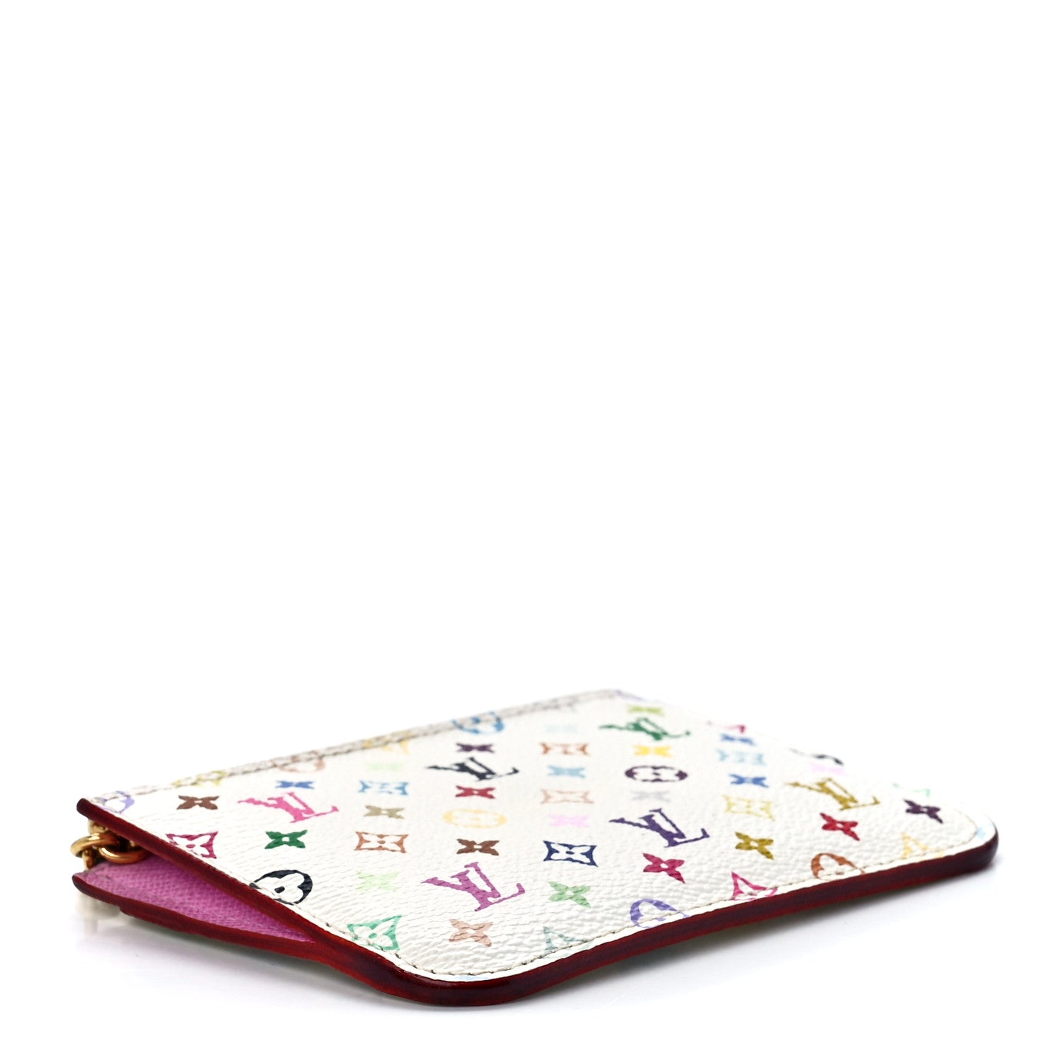 Louis Vuitton Monogram Multicolor Key Pouch White Litchi 4 of 10