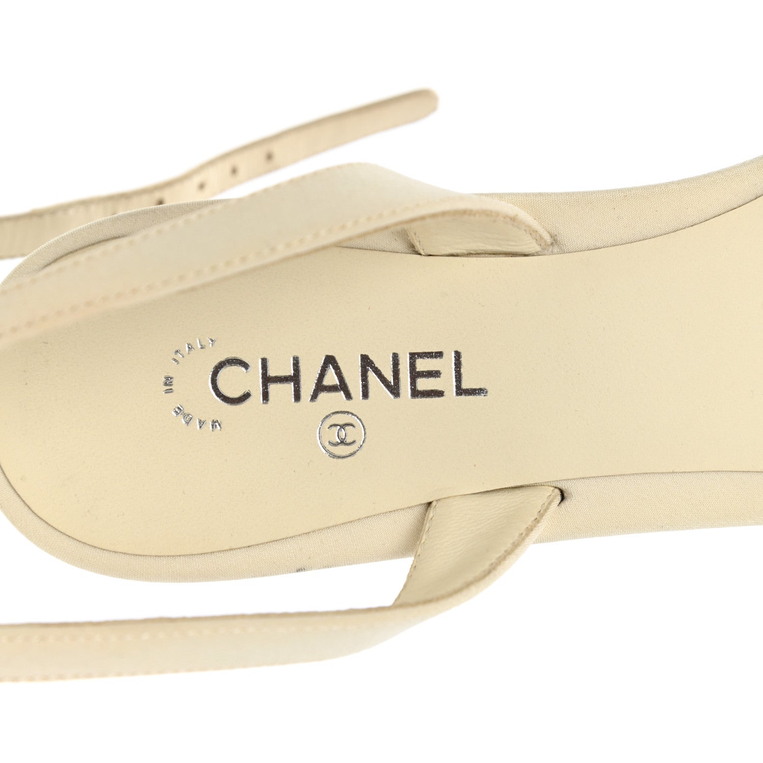 Chanel Lambskin Grosgrain Pearl Slingbacks 37.5 Ivory Black 7 of 12