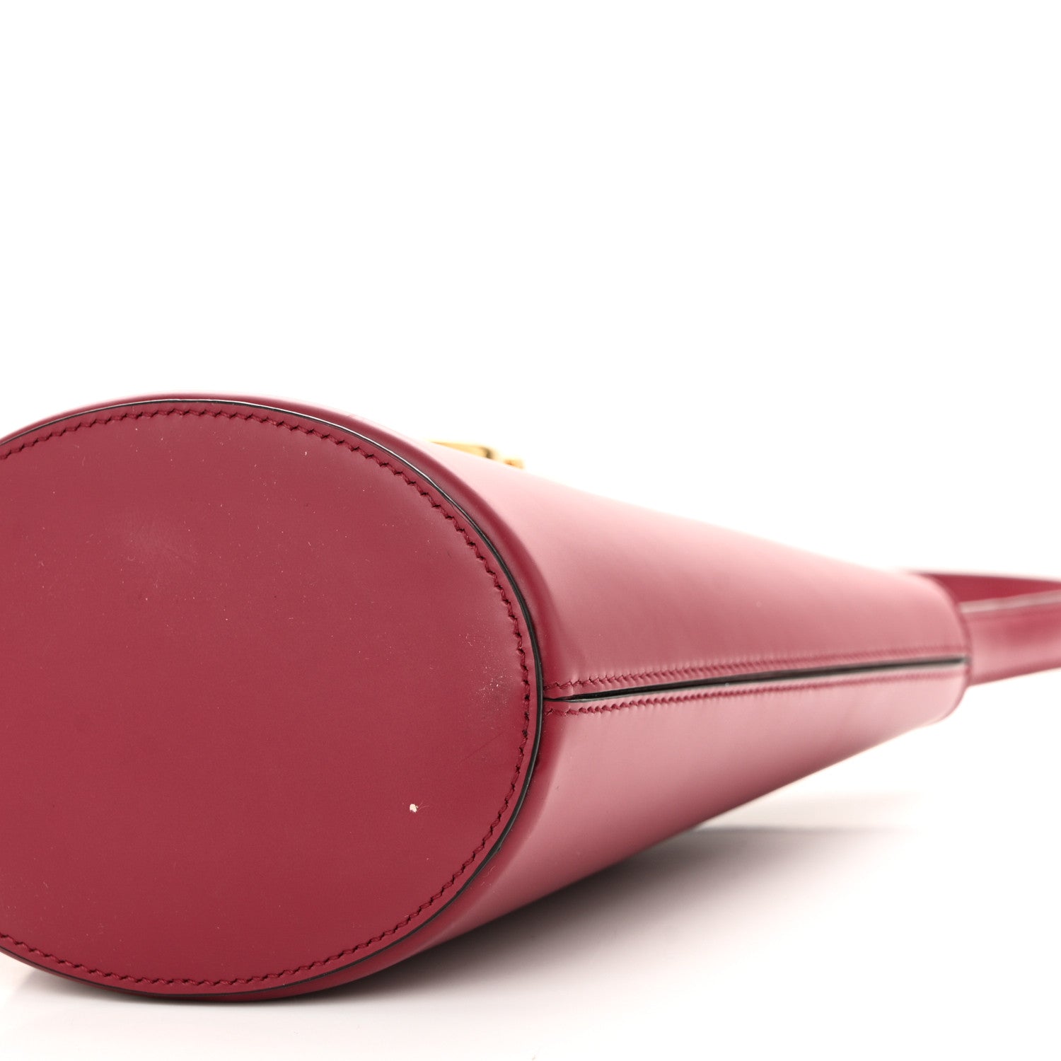 Salvatore Ferragamo Calfskin Small Trifolio Bucket Shoulder Bag Red 9 of 9