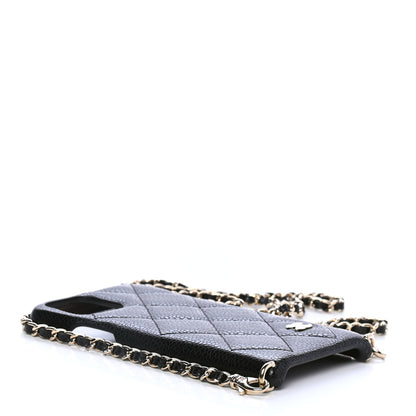 Chanel Caviar Quilted iPhone XI Pro Case With Chain Black 3 of 4