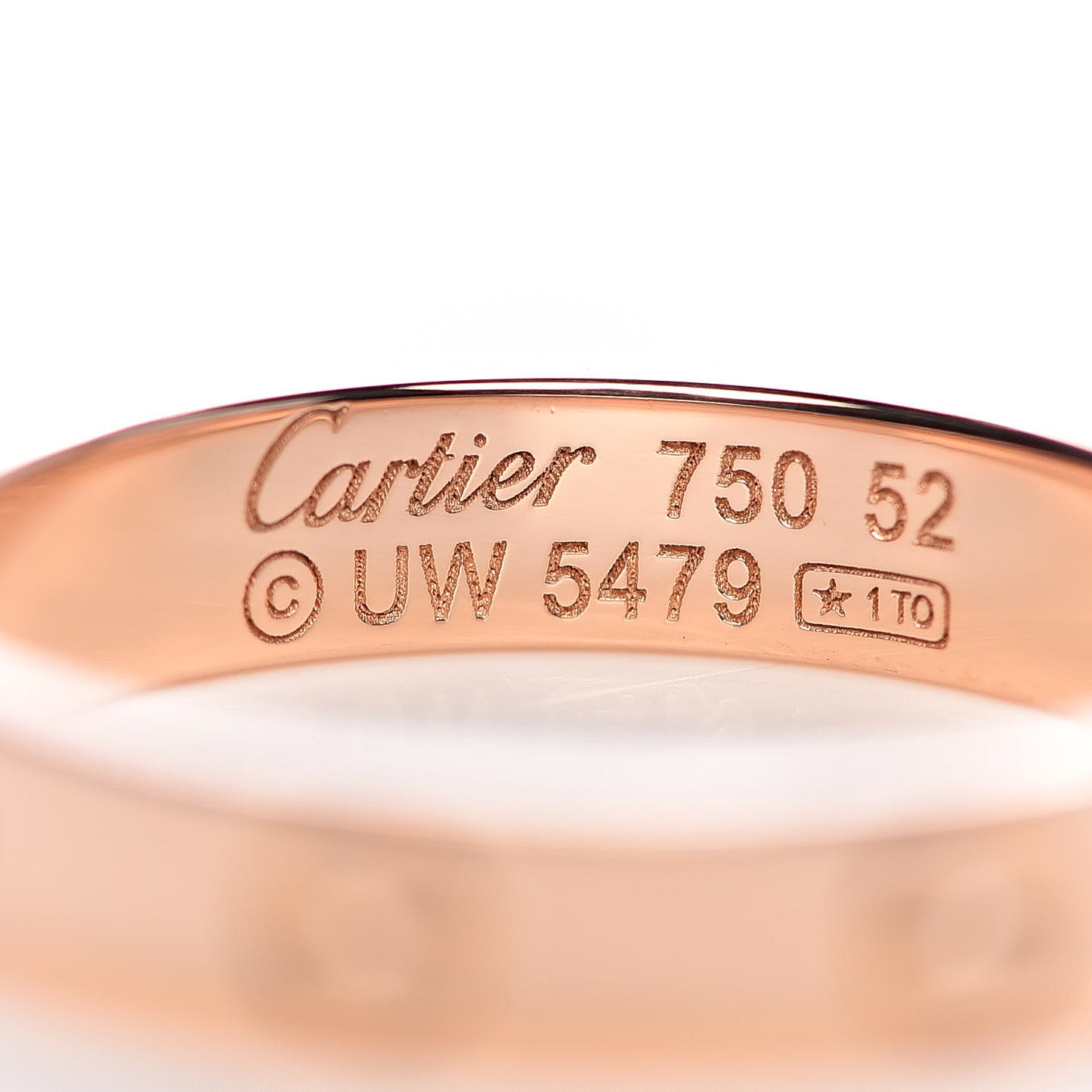 18K Pink Gold 3.5mm LOVE Wedding Band Ring 52 6