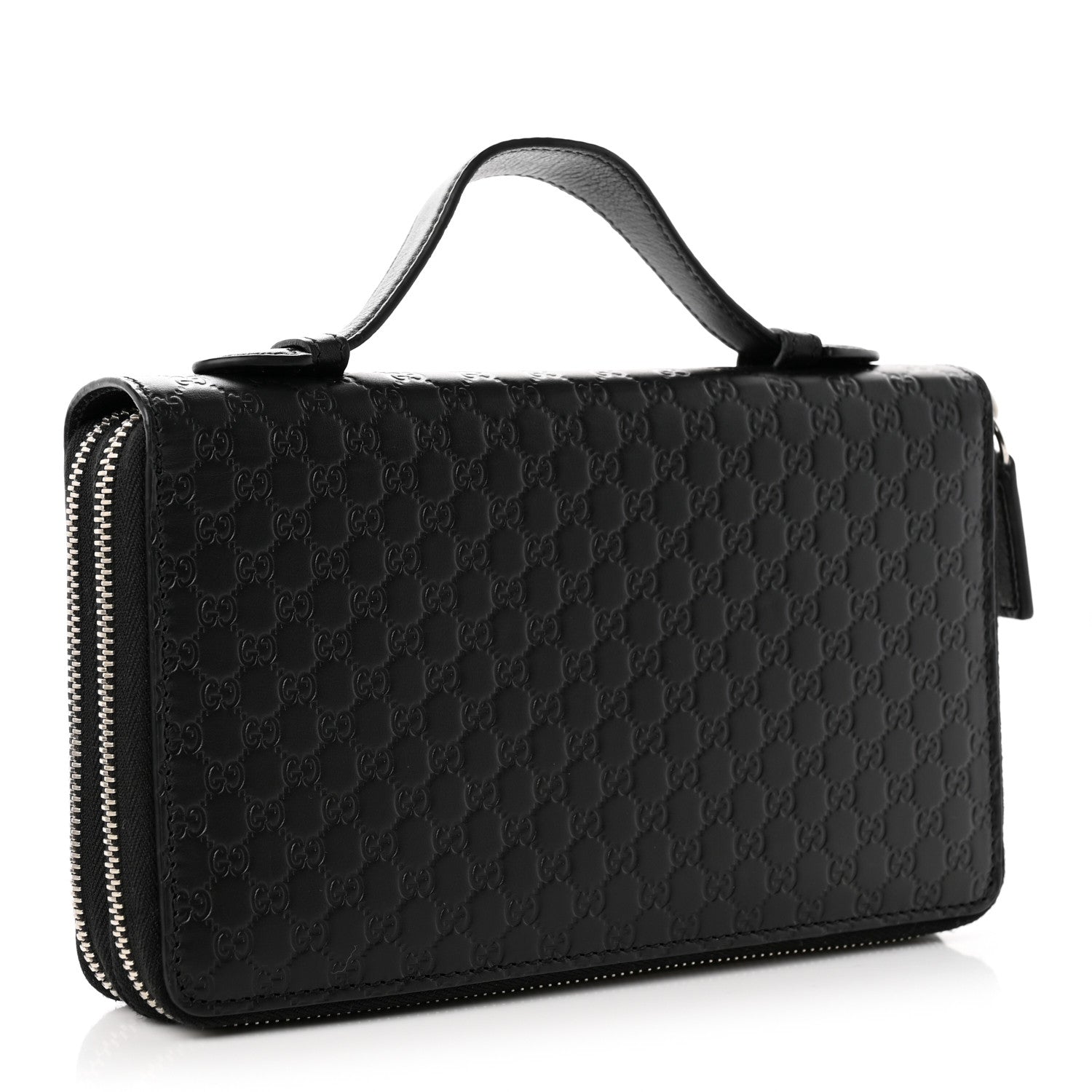 Gucci Microguccissima Zip Around Top Handle Travel Wallet Black 3 of 7