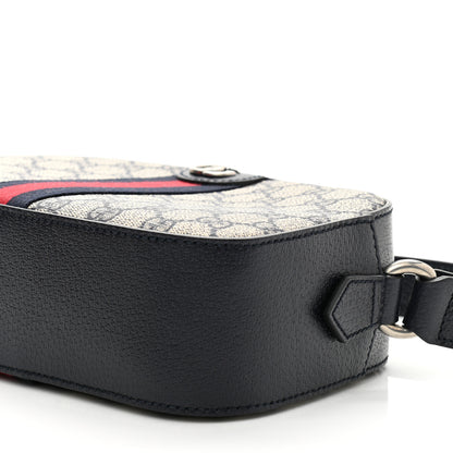 Gucci GG Supreme Monogram Textured Dollar Calfskin Web Small Ophidia Camera Bag Beige Blue 10 of 10