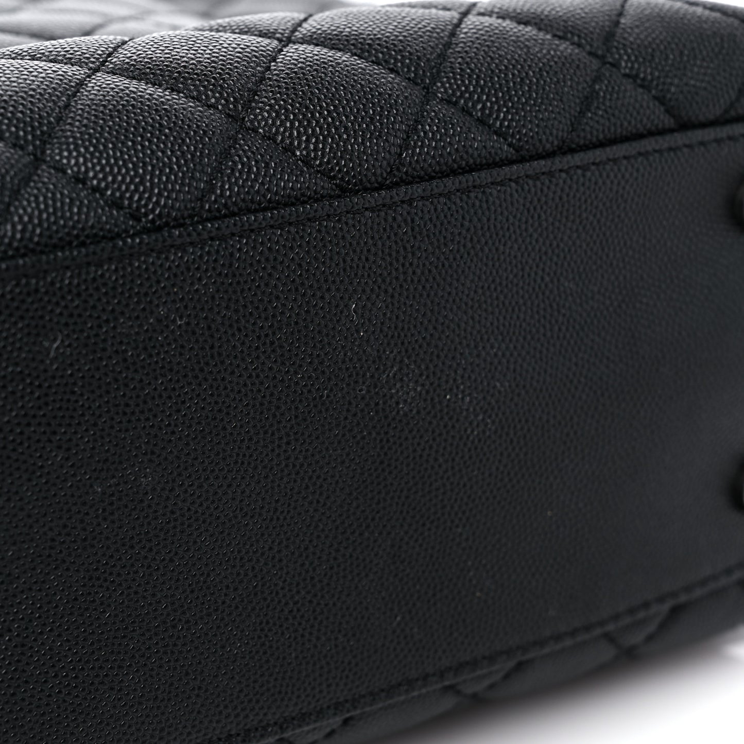 Caviar Lizard Quilted Large Coco Handle Flap Black